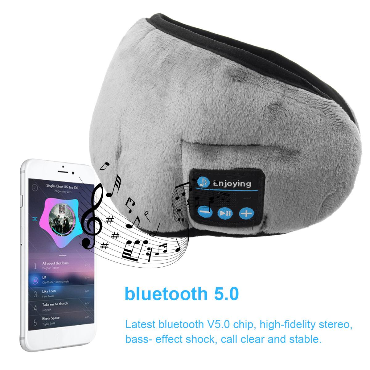 Wireless bluetooth 5.0 Earphones Sleeping Eye Mask Music player / Sports headband Travel Headset Speakers Built-in Speakers Mic