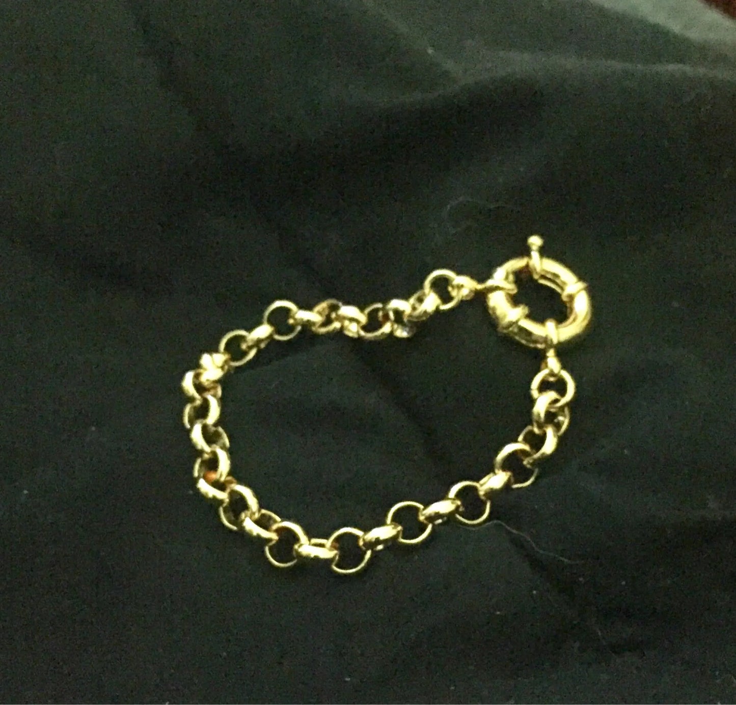 1pcs 6mm Yellow Hand Bracelets Man's Womens Gold Color Bracelet Rolo Chain Jewelry  E518