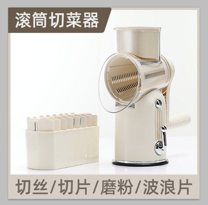Kitchen Multifunctional Vegetable Cutter, Household Hand Drum Vegetable Cutter, Potato Cucumber Slicing and Slicing Cutter