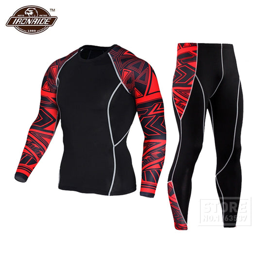 HEROBIKER Men Motorcycle Jacket +Pants Quick Dry Sport Suit Running T-shirt Set  Breathable Tight Long Tops &amp; Pants for Summer