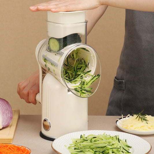Kitchen Multifunctional Vegetable Cutter, Household Hand Drum Vegetable Cutter, Potato Cucumber Slicing and Slicing Cutter