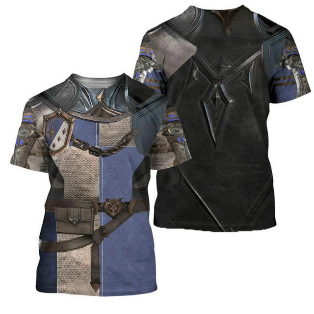 3D Knight Templar T-shirt Printed Clothing Harajuku Summer 2021 New Product Best Selling Men&#39;s Short Sleeve